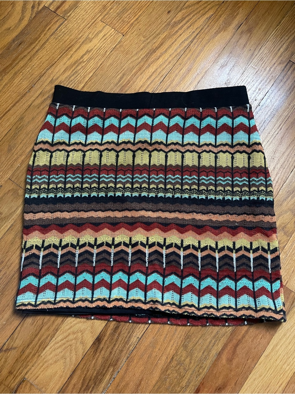 Xhilaration Multicolor Chevron Knit Mini Skirt